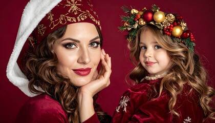Fototapeta premium Festive Orthodox Christmas Day Wishes on Rich Burgundy Background for Traditional Holiday Greeting, Celebration, and Religious Event Design Concept