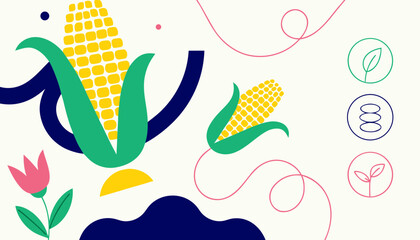 Fototapeta premium corn isolated on white background 