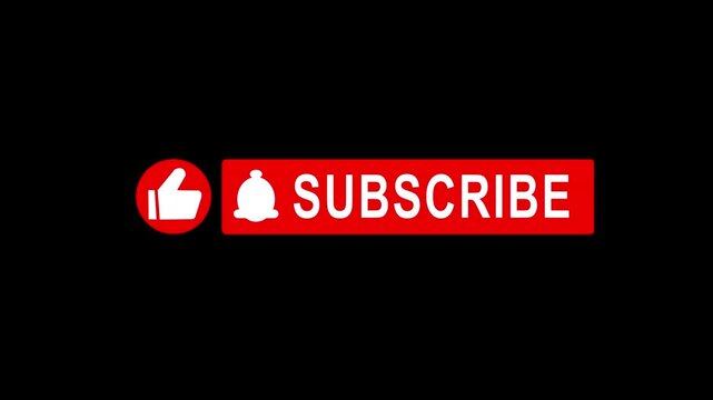21_Like Subscribe Button Red - Alpha Channel Overlay