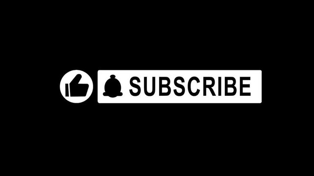 Like and Subscribe Button Animation White - Transparent Background Alpha Channel