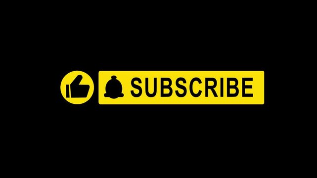 Like and Subscribe Button Animation Gold - Transparent Background Alpha Channel