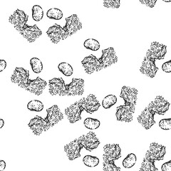 Fototapeta premium seamless pattern seed sketch hand drawn vector plant vegetable, farm garden, nature bean