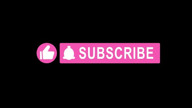 29_Like Subscribe Button Pink - Alpha Channel Overlay