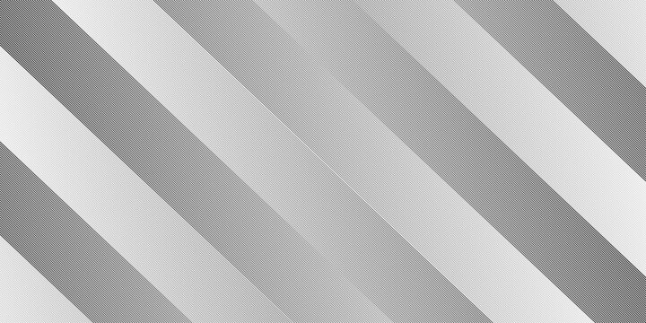 Geometric diagonal oblique vector curve gradient black and white graphic stripe line. Repeated fine diagonal lines Thin slash line stripes diagonal vector elegant background