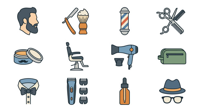 Grooming tools and accessories in a barber shop setting