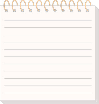 Lined spiral notepad stack with outlines on a white background