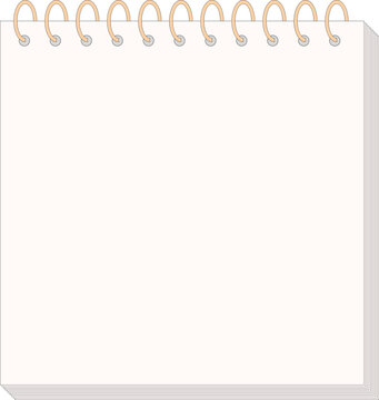 Blank spiral notepad stack with outlines on a white background