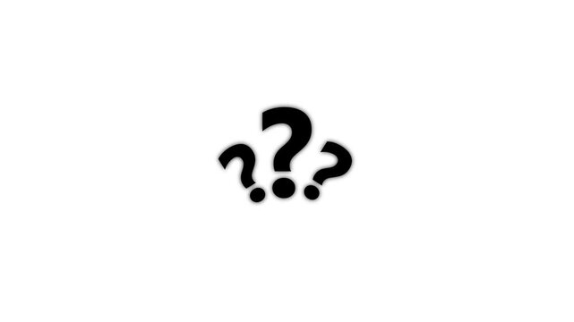Question marks fly. Question mark animation pop up question mark flat. Green screen alpha looping. motion graphic of quetion mark concept.
