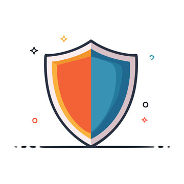 Flat design shield icon for security and protection