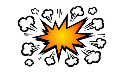 Explosion comic book style burst with smoke clouds, isolated on transparent background © Nolan