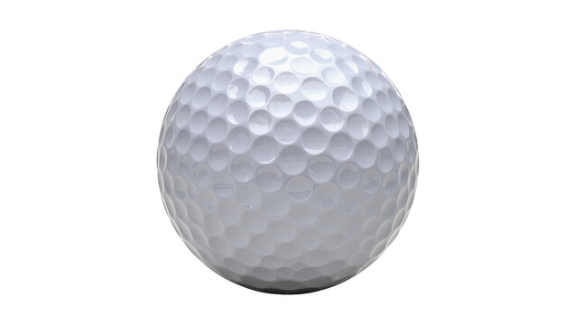 White dimpled golf ball, isolated on transparent background