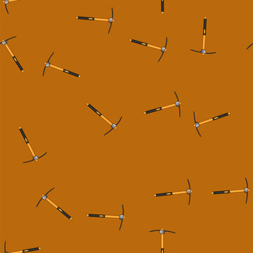 seamless pattern dig pickaxe cartoon. chisel silhouette, pictogram graphic, equipment simple dig pickaxe sign vector