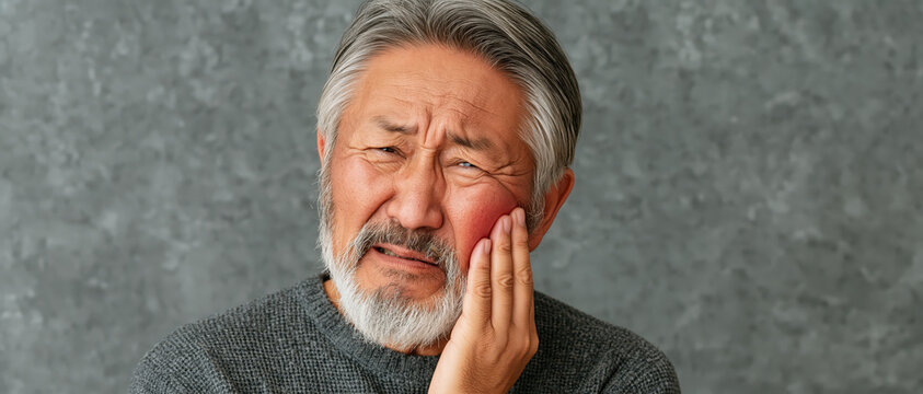 Toothache senior man face pain cheek hand gray hair portrait dental close up toothache senior man face pain cheek hand gray hair portrait dental