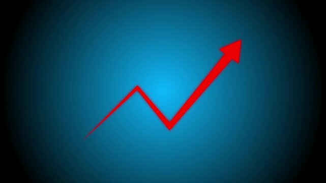 Animated arrow growth up and down icon. abstract business graph chart icon animation. motion graphic of up arrow concept.