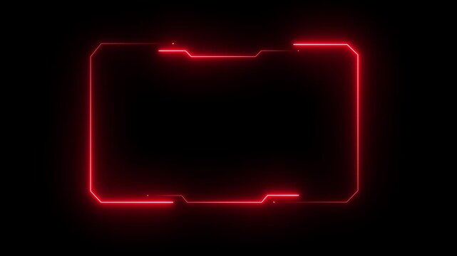 Hud frames red user interface elements design modern technology futuristic control panel screen digital hologram. abstract tech sci fi hologram frame. motion graphic of neon HUD concept.