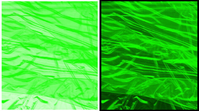 Neon green abstract light patterns, glowing laser lines on dark background, futuristic digital wave texture, vibrant emerald energy streaks