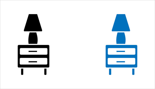 Simple line icon set. of bedside table and lamp representing home furniture, bedroom decor, interior design, household equipment, and modern living space.