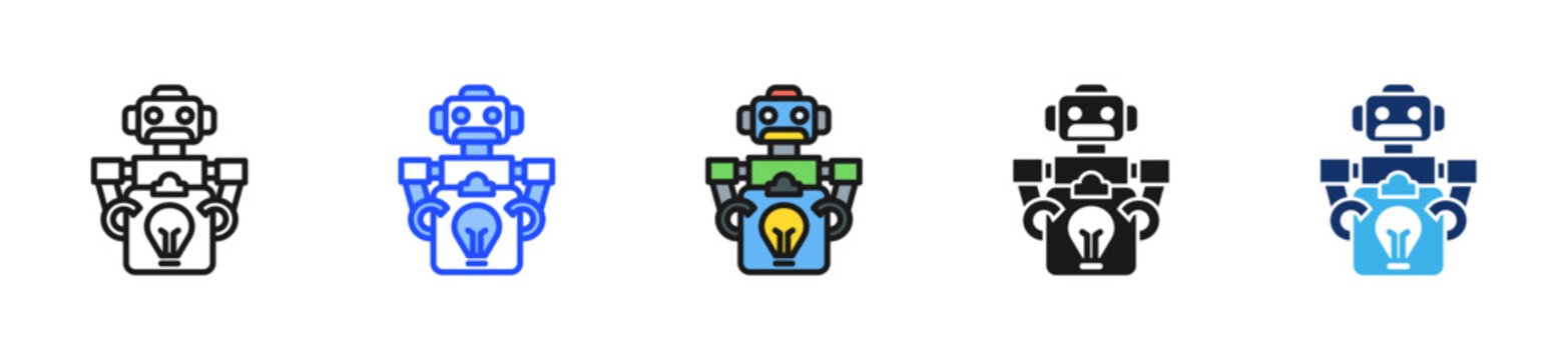 Robotics Expo Icon Collection With Multiple Styles