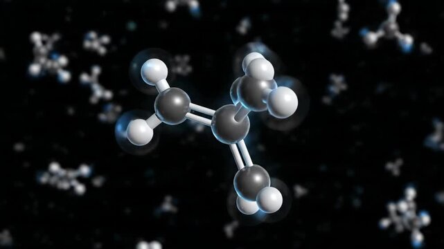 3D Molecular Model of Antibody Protein Structure Rotating