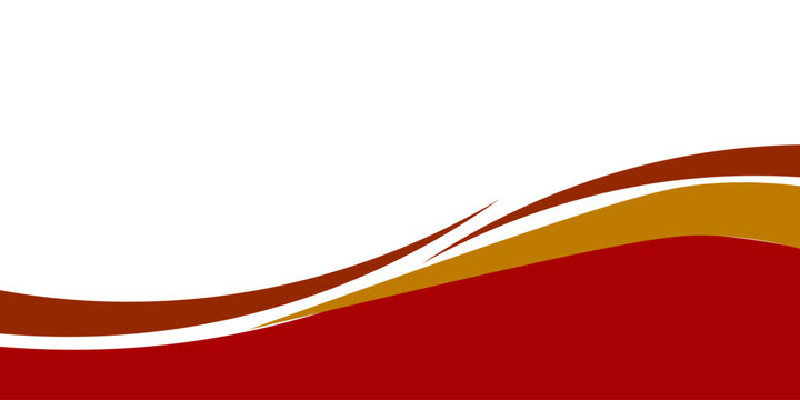 Abstract red and gold wave geometric background with layered wavy shapes. 