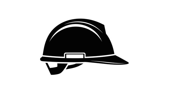 Black Hard Hat with Visor for Safety and Protection