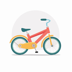 Fototapeta premium Flat design illustration of a red and yellow bicycle