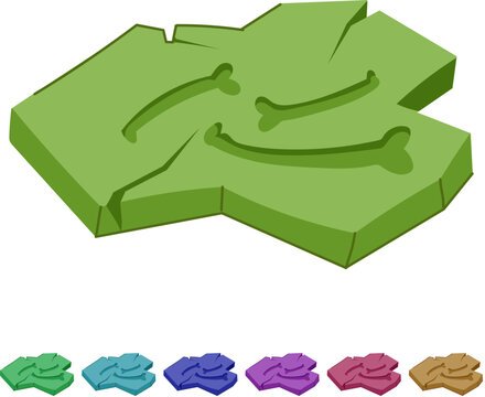 petrified fossil cartoon. sedimentary carbon, imprint bone, archaeology strata petrified fossil sign vector
