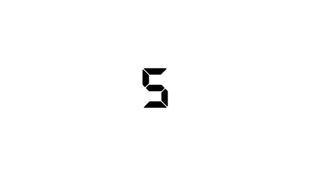 Digital countdown timer with seven-segment display, black numbers on white background clock