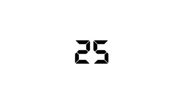 Digital countdown timer with seven-segment display counting down from 24 seconds clock