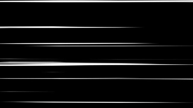 Anime speed lines background animation with comic action light rays for fast motion overlay.