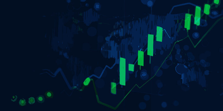Financial chart pattern with green and blue hues a digital vector illustration candlestick stock market