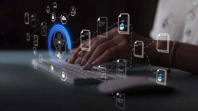 Artificial intelligence processing digital documents and folders with automation technology for business data management