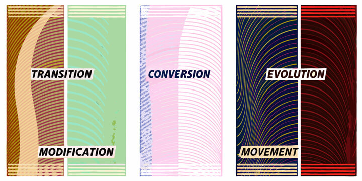 Colorful wave patterns with text overlays a vibrant vector illustration series abstract art arcuate lines backgrounds bright