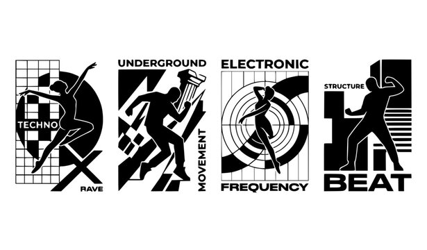 Abstract Brutalist Isometric Graphic Element Set with Modern Monochrome Spatial Wireframes Geometric Grids and Structural Architecture Form Layouts