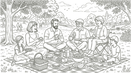Obraz premium group of people in the park