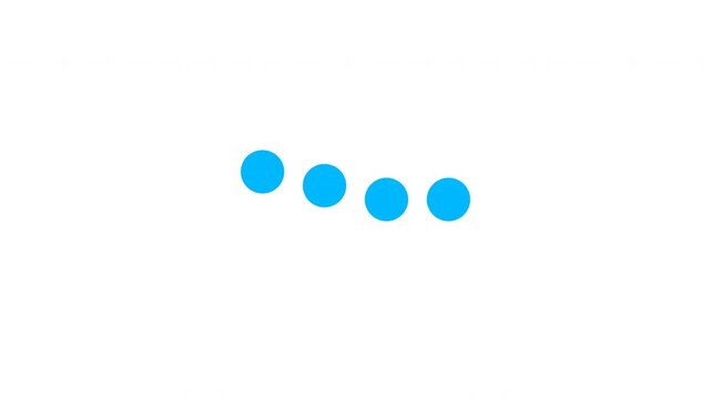 Dots loading bar and typing in progress animation, Loading is indicated by a dot.Animation loading bar 3 dots looping progress icon. 4K video