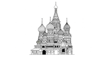 Obraz premium Ornate Russian Church Architecture Design.