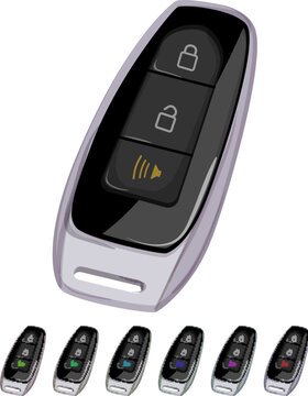 remote car key cartoon. remote car key sign colorful illustration