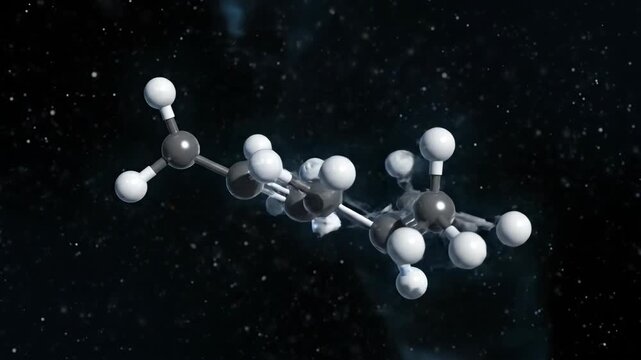 3D Molecular Model of an Antibody Protein Structure Rotating in Space
