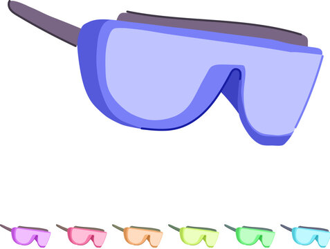 comfort safety glasses medical cartoon. fit secure, anti fog, scratch resistant comfort safety glasses medical sign vector