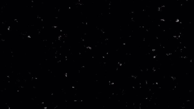 Noise, dirt, grain, dust and scratches on old damage film surface. Tv signal with bad interference, static noise background. Old film look on black background. 4K animation