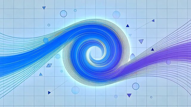 Abstract spiral wave with geometric shapes