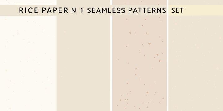 Rice paper texture patterns set light beige and cream backgrounds
