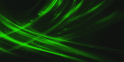 An abstract green background loop with alpha features glowing fractal waves and bright energy lines in a fantasy tech design © Rehaan
