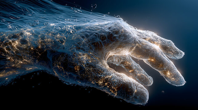 Community Of Shared Future Poster, Underwater Light Lift Earth, Moon Tide Boundless Ocean, Borderless Humanitarian Unity, Global Symbiosis Material