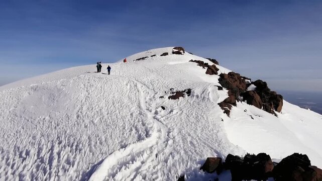Kilimanjaro summit in aerea view. Time lapse.