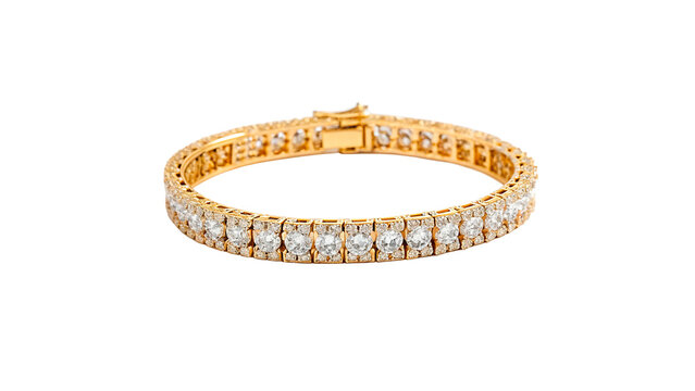 Luxury golden bracelet jewelry accessory item on a transparent background