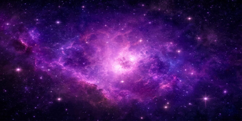 Abstract Space Galaxy Background with Stars and Nebula in the Night Universe Illustration © pixel