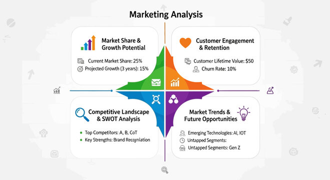 Marketing Analysis Dashboard Infographic Visualization