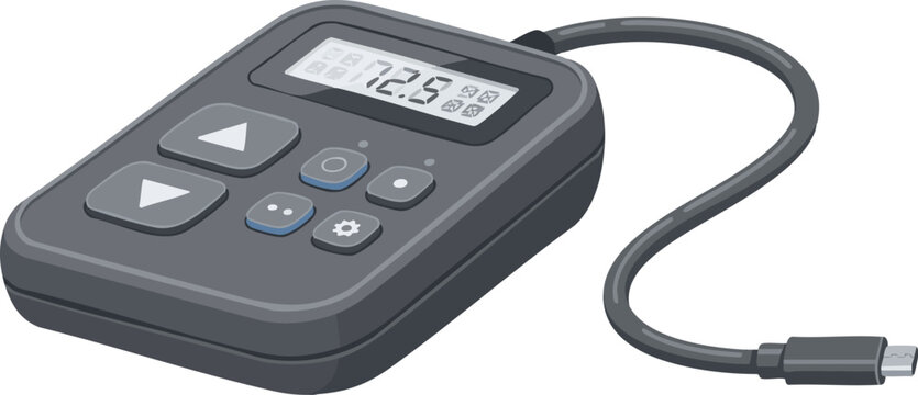 Digital remote controller device with USB cable vector illustration